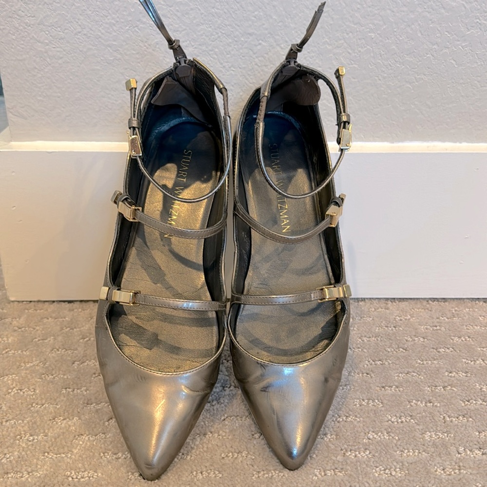 Stuart Weitzman strappy flats, size 7.5, used.